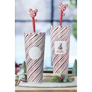 Disney Parks Peppermint Swirl 24 oz. Starbucks Travel Tumbler with Straw NEW